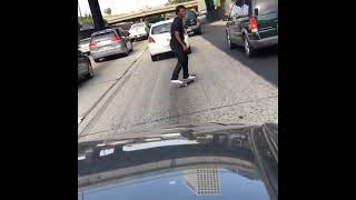 Nakel Smith 360flip in highway traffic  Kings Skateboards [upl. by Siuoleoj463]