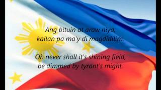 Philippine National Anthem  quotLupang Hinirangquot TLEN [upl. by Arbas]