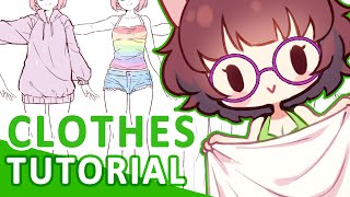 Beginner GUIDE to drawing CLOTHES FOLDS👗👖 [upl. by Ardnajela711]