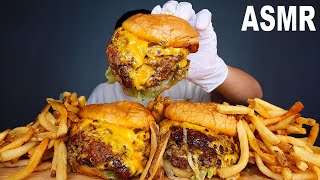 ASMR LUCKY SMASH  DOUBLE CHEESEBURGER 🍔 FRIES 🍟 Eating Sound  MAR ASMR [upl. by Lewellen]