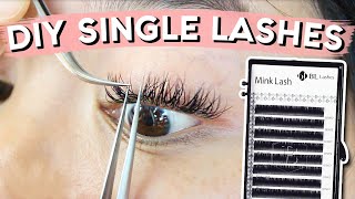 DIY Lash Extensions  SINGLE LASHES [upl. by Eliathas]