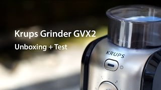 Krups GVX2  Coffee Grinder Unboxing  Test [upl. by Kinimod559]