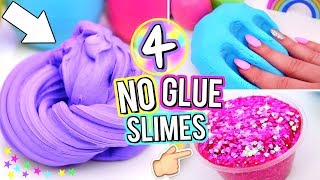 4 Easy DIY Slimes WITHOUT GLUE How To Make The BEST SLIME WITH NO GLUE [upl. by Fassold]