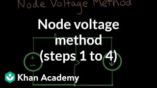 Node voltage method steps 1 to 4  Circuit analysis  Electrical engineering  Khan Academy [upl. by Enilec]