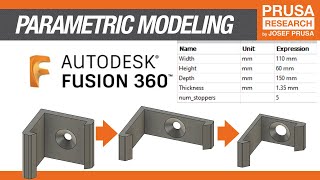 Parametric modeling in Fusion360 explained in 40 seconds  detailed tutorial with example [upl. by Deroo]