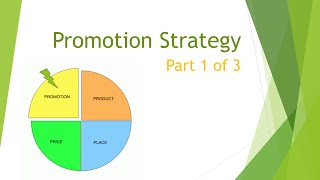 Marketing Mix Promotion Strategy part 1 [upl. by Deerdre]