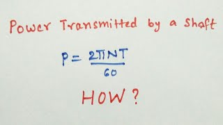 Formula for power transmitted by the shaft [upl. by Rafaelle]