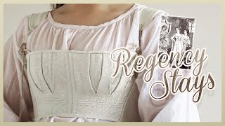 Making Regency Short Stays by Hand  linen corsetmaking and backstitching [upl. by Garik]