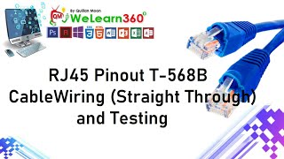 RJ45 Pinout T568B Cable WiringStraight Through and Testing [upl. by Ruberta797]