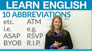 Learn English 10 abbreviations you should know [upl. by Enairb]