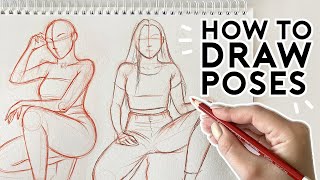 HOW TO DRAW POSES Half Body amp Sitting Poses  Drawing Tutorial [upl. by Erodoeht487]