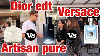 Dior Sauvage edt vs Versace pour homme vs John Vervatos Artisan pure  fragrance test [upl. by Eiro]