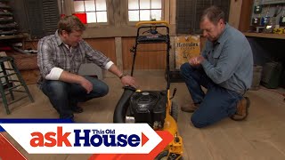 How To Adjust A Lawn Mowers Cutting Height  Ask This Old House [upl. by Lynsey]