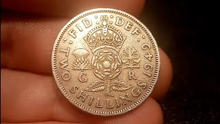 1949 TWO SHILLINGS Coin VALUE  REVIEW George VI 1949 2 Shillings Worth [upl. by Mylan77]