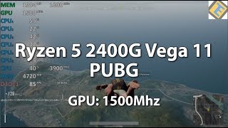 Ryzen 5 2400G Review PUBG GPU1500Mhz Gameplay Benchmark An iGPU kicking Xbox Ones ass [upl. by Rawley]