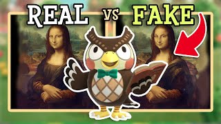 Animal Crossing New Horizons REAL vs FAKE ART Jolly Redd Painting Guide  Genuine Artwork [upl. by Ahsek]