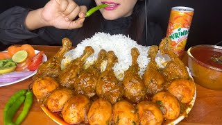 CHICKEN LEG PIECE🍗ASMR EATING SPICY CHICKEN CURRYEGG CURRYWHITE RICE l FOOD VIDEOS l ASMR MUKBANG [upl. by Pierrette974]