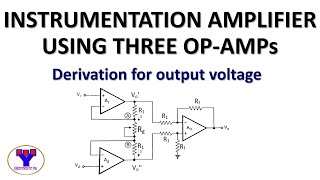 Instrumentation amplifier using three OpAmps  IA using three OpAmps [upl. by Ydorb]