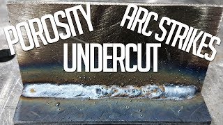 WELDING DEFECTS Porosity Arc Strikes Undercut [upl. by Suhpesoj]