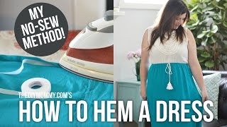 How to Hem a Dress or Skirt  NO sewing required [upl. by Dinesh]