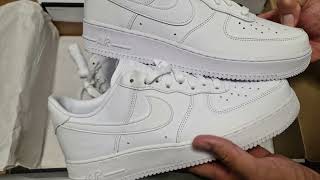 Whats The Difference Nike Air Force 1 Classic Vs Fresh Triple White  Detailed Look [upl. by Herm]