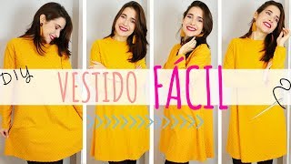 Cómo hacer un VESTIDO FÁCIL Y RÁPIDO SIN MOLDES [upl. by Kary330]