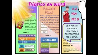 TRIPTICO EN WORD PASO A PASO [upl. by Toth]