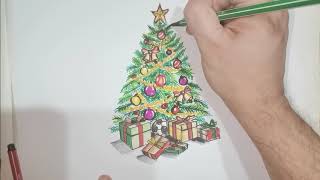 Come disegnare un albero di natale Tutorial [upl. by Japeth]