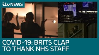 Brits clap to thank NHS workers for help during coronavirus outbreak  ITV News [upl. by Aitnic739]