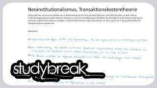 Neoinstitutionalismus Transaktionskostentheorie  Organisation [upl. by Ozner915]