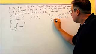 Calculus Optimization Problems Fencing Problem [upl. by Annaicul]