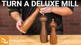 Turning a Deluxe PepperSalt Mill Woodturning Project [upl. by Eskil739]