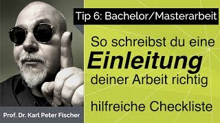 Tip 6 Bachelorarbeit Masterarbeit Einleitung [upl. by Shanie]