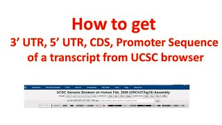 5 UTR 3 UTR CDS Promoter sequence of a transcript from UCSC Genome browser [upl. by Blandina173]