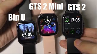 Comparison Amazfit GTS 2 Mini vs GTS 2 vs Bip U Smartwatch  Whats Different [upl. by Quintilla]