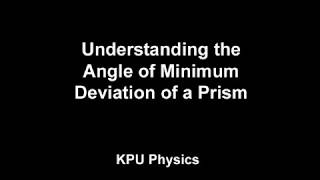 Understanding the Angle of Minimum Deviation in a Prism [upl. by Kiri856]