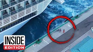 Couple Tries to Stop Cruise Ship From Leaving Port [upl. by Idak]