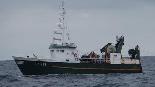 Fishing trawler at sea fishing trawling trawlermen [upl. by Emlynn]