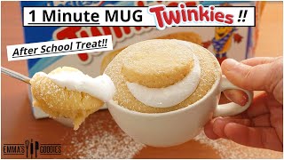 1 Minute Microwave MUG TWINKIE DIY Twinkie Mug Cake Recipe 😱 [upl. by Gertruda]