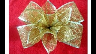 Moños navideños con flores en cintas de organza [upl. by Child111]