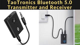 TaoTronics Bluetooth 50 Transmitter and Receiver 2in1 Wireless 35mm Adapter [upl. by Annodas]