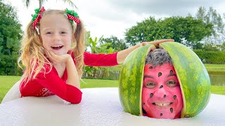 Nastya and Watermelon with a fictional story for kids [upl. by Yadsnil]