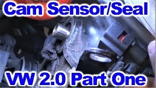 How to replace the Camshaft Position Sensor on VW 20 L Part One [upl. by Eadrahc]