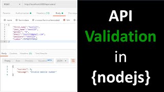 REST API validation in nodejs [upl. by Anoirb]