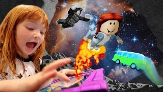 ROBLOX CAMPiNG with ADLEY Spy Dad Escape Wolf Family Backyard Snowboarding game play app review [upl. by Ahseram]