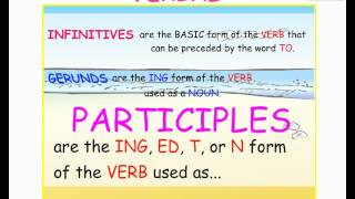 INFINITIVES GERUNDS PARTICIPLES  3 VERBALS  Easy English Grammar [upl. by Camille]