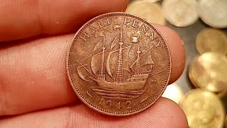 UK 1942 HALF PENNY COIN VALUE King George VI [upl. by Melone]