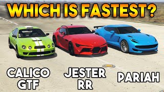 GTA 5 ONLINE  CALICO GTF VS JESTER RR VS PARIAH WHICH IS FASTEST [upl. by Ahsyat]