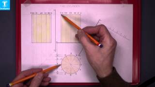 Orthographic Projection The Cylinder [upl. by Lanrev]