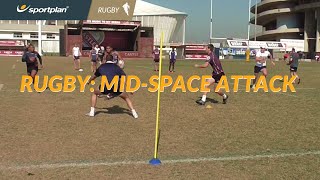 Rugby  Midspace attack drill [upl. by Doro]